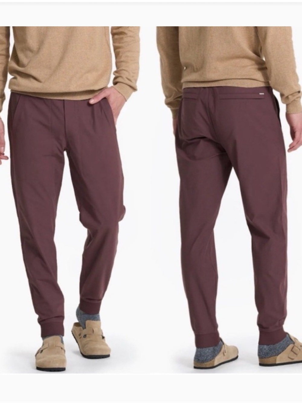 Vuori Meta Jogger Pants Men's Activewear Drawstring Elastic Waist Burgundy Sz M